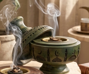Quemador de Incienso de Cerámica Verde Vintage con Tapa, Diseño de Mezquita, Aroma a Oud, Hecho a Mano, Acabado de Alta Calidad, Personalizado, Marca A.B Handicraftly - Product Image 1
