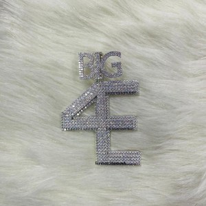 จี้รูปสัญลักษณ์ดอลลาร์แบบ Iced Out ประดับเพชร VVS1 สี D มอยส์ซาไนต์ เครื่องประดับฮิปฮอป - Product Image 1