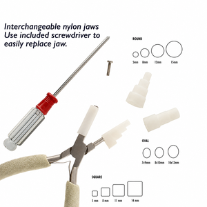 Pince à mâchoires en nylon professionnelle à dents escalonpées pour la fabrication de bijoux, outil de formage et de pliage de fils avec têtes en nylon remplaçables - Product Image 4