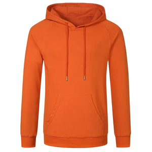 Sudadera con capucha naranja para hombre, de color sólido, resistente y de tela gruesa. - Product Image 1