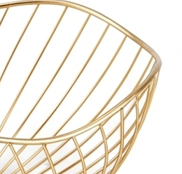 Premium Modern <b>Gold</b> Wire Bowl <b>Storage</b> <b>Basket</b> For Home Decoration And Organizing Tabletop Essentials - Product Image 2