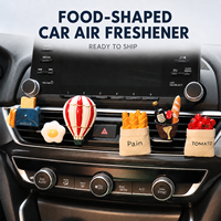 Clip diffuseur de parfum créatif en résine pour grille d'aération de voiture, désodorisant 3D en forme d'aliments, ornement de parfum pour voiture