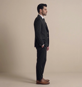 Traje de Negocios para Hombre SHOPPIST INTERNATIONAL de Primera Calidad, Corte Slim Fit, Plateado, Tallas Grandes, Transpirable y Antiencogimiento - Product Image 2