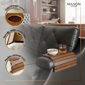 Proveedor Mayorista de Bandejas de Madera para Reposabrazos de Sofá |   Mesa Auxiliar de Bambú para Sofá, Fabricante OEM para Pedidos al por Mayor - Product Image 5