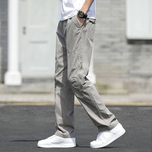 Men's <b>Cargo</b> <b>Pants</b> Solid Grey and Black Joggers Loose Straight <b>Oversize</b> Cotton Casual Work Wear Versatile New Design Trousers - Product Image 1