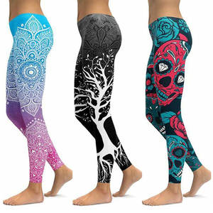 Leggings Deportivos de Cintura Alta con Diseño Estampado, Ropa Deportiva, Leggings de Yoga sin Costuras de Calidad para Ejercicio y Fisicoculturismo para Mujer - Product Image 1
