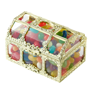 Kwang Hsieh PS <b>Plastic</b> Classic Eco-Friendly Gold Glossy Decorative Treasure Chest Candy <b>Box</b> Folding Food Jewelry <b>Display</b> Open - Product Image 1