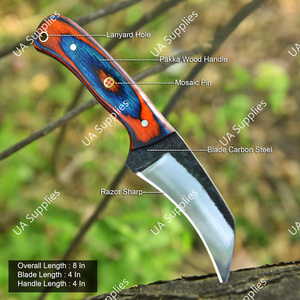 Cuchillos de Supervivencia y Caza de Hoja Fija Tipo Pico de Halcón, Hechos a Mano, de Acero al Carbono de Grado Industrial, Venta al Por Mayor, Soporte para Personalización OEM/ODM - Product Image 2