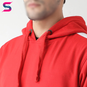 Survêtement à capuche rouge pour homme, couleur unie, décontracté, avec poches latérales, en coton respirant, style automne - Product Image 2