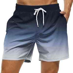 <b>Men's</b> Gradient Color Board Shorts Drawstring Mid Waist Quick Dry Casual Swim <b>Trunks</b> Solid Pattern Short Length - Product Image 2