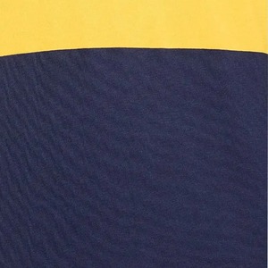 T-shirt à manches courtes rayé col rond pour homme, tricoté, coupe décontractée, color block bleu marine, jaune et blanc - Product Image 6