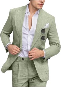 Traje de Lino para Hombre, Corte Entallado, 2 Piezas - Product Image 4