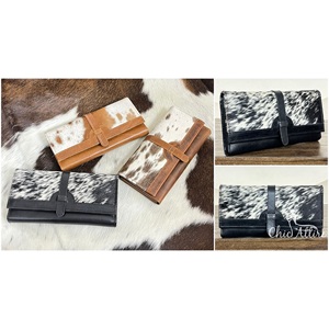 New Real Genuine Leather Hair-on Cowhide <b>Wallet</b> Women's Long Clutch <b>RFID</b> Blocking Purse Card Holder Zipper Coin Pocket <b>Wallet</b> - Product Image 1