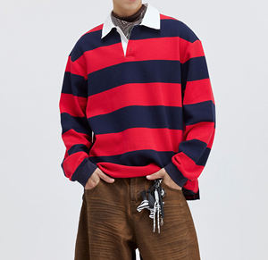 Maillot de rugby personnalisé en tricot pour hommes, manches longues, style polo, vente en gros - Product Image 3