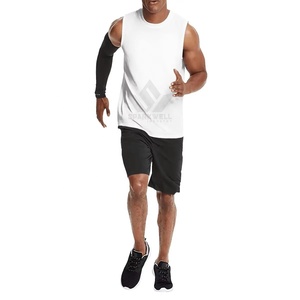 <b>Men's</b> <b>White</b> Sleeveless O-Neck Knitted Tank Top Breathable Solid Color Casual Sports <b>Vest</b> - Product Image 6