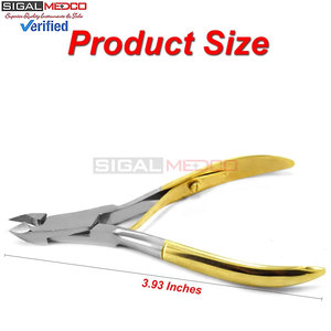 Podiatrist Chiropody Heavy Duty <b>Toe</b> Nail Clipper Cutter Gold Professional Manicure Pedicure Cuticle Nipper Half Gold 10cm - Product Image 2