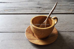 Curve Twist conçu teck bois tasse à café tasse à thé naturel grain de bois boisson Nature avec notre service à café en bois fabriqué à la main - Product Image 5