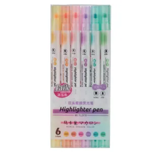 Evidenziatori pastello personalizzabili estetici e graziosi Set di penne in feltro e punta lineare a fluorescenza in colori di caramelle assortiti