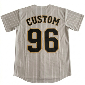 Lightweight Custom pinstripe baseball jersey custom embroidery team name number Breathable <b>athletic</b> sports jersey apparel - Product Image 2