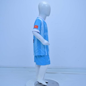 Conjunto de Camiseta de Fútbol para Niños del Melbourne City FC, Azul a Rayas, Cuello en V, Manga Corta, Uniforme Transpirable de Poliéster para Niños con OEM ODM - Product Image 2