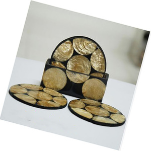Vajilla de vidrio hecha con conchas de capis, artículos de vidrio y mosaicos decorativos, con motivos de conchas, tamaño 100 mm - Product Image 3