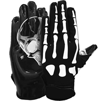 Guantes de Fútbol Americano Skeleton Pro, Agarre Super Adherente, Antideslizantes, Cómodos, Correa de Muñeca Ajustable, Guantes Skelton para Hombre
