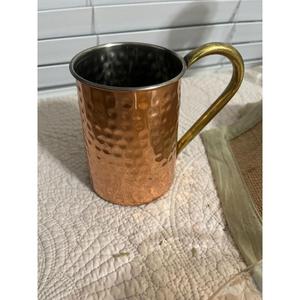 Buy Online Copper Mug For <b>Drinking</b> Hammered Design Unique Mugs With Brass Handle Premium Quality Food Contact Safe - Product Image 1
