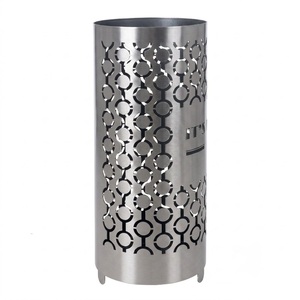 Exclusive <b>Gold</b> Metal Umbrella Stand With Elegant Hollow-Out Pattern Modern Indoor Holder Storage Rack For Home And Hotel Lobby - Product Image 3