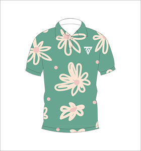 เสื้อโปโลผู้ชายพิมพ์ลายดอกไม้สีเขียวลำลองแขนสั้นแฟชั่นฤดูร้อนเสื้อโปโลกอล์ฟ - Product Image 4