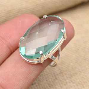 Bague en argent sterling 925 avec pierre précieuse Apatite aquatique, faite à la main, magnifique bijou, cadeau d'anniversaire pour elle - Product Image 2