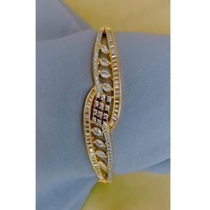 Stylish Designer Premium Quality Gold Plated Brass Zircon <b>Charm</b> Bracelet for Women Party Occasion - Product Image 2