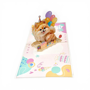 Meilleur prix Carte pop-up d'anniversaire chien mignonne en 3D pour les amoureux des chiens – Artisanat en papier moderne fait main très tendance - Product Image 6