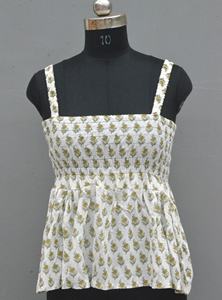 Indian Handmade 100% Cotton Breathable Women's Mini Dress Sleeveless Summer Wear <b>Natural</b> Waistline Woven Digital Printed Floral - Product Image 2