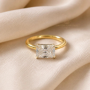 Anillo de Compromiso de Moissanita con Corte Radiante de 1.25 Quilates, Chapado en Oro, Plata de Ley 925, Anillo de Promesa Nupcial para Mujer - Product Image 3