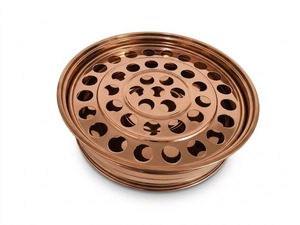 PVD COATED COPPER FINISH Durable Single Tray with 40 <b>Cups</b> <b>Communion</b> Set with Bottom Ring Deluxe Grade Dishwasher Safe - Product Image 2