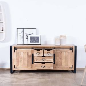 Buffet de salle à manger industriel Vandana Autumn Craft en métal et bois, 190 cm, Montréal - Product Image 5