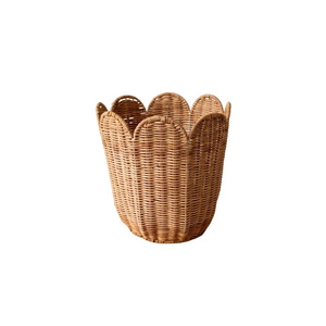 Maceta de Mimbre Natural Hecha a Mano con Borde Festoneado, Cesta Tejida para Plantas, Decoración para Hogar, Hotel y Jardín, Venta al Por Mayor - Product Image 1