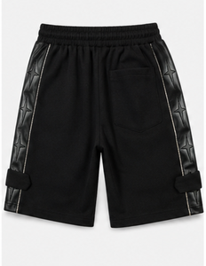 กางเกงขาสั้นเบอร์มิวดาสีดำสำหรับผู้ชายเอวกลางสไตล์ลำลอง - Product Image 6