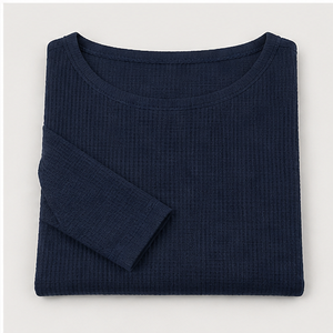 Womens Dark Blue Boat Neck Long Sleeve Relaxed <b>Tunic</b> Fit T Shirt WTS-0119 - Product Image 6