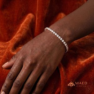กำไลข้อมือโรสโกลด์ประดับมอสซาไนต์สำหรับผู้หญิง สร้อยข้อมือแบบโซ่และแบบลิงค์ เครื่องประดับแฟชั่น ของขวัญเจ้าสาวสุดหรู เครื่องประดับเสริมลุค - Product Image 5