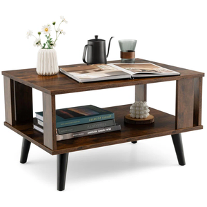 Modern Luxury 2-Tier Coffee <b>Table</b> Stylish Wood Grain Design Wholesale Wooden Panel Home Furniture for Living Rooms & Offices - Product Image 3