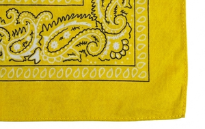 Yellow Square <b>Bandana</b> With Dot Pattern Polyester Casual Head Scarf Multifunctional Four Seasons Wear - Product Image 2