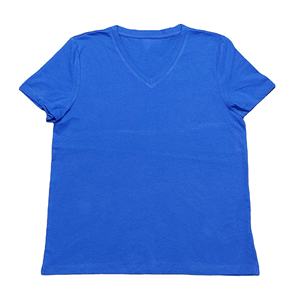 Camiseta de algodón 100% de gran tamaño para mujer, diseño de logotipo informal a rayas con estampado de gráficos personalizados, cuello redondo, manga corta de talla grande BD - Product Image 3