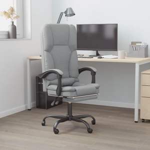 Silla de Oficina de Poliéster Gris Claro con Función de Masaje, Construcción de Madera Contrachapada y Metal - Product Image 1