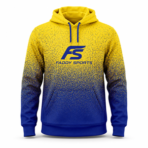 Sudadera Deportiva Personalizada con Sublimación para Hombre, Sudadera con Capucha Degradado Azul y Amarillo, Transpirable, para Gimnasio, Fitness y Entrenamiento - Product Image 1