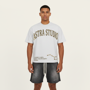 Astra Studio Unisex Summer Casual Two-Piece <b>Set</b> 100% Cotton Breathable T-Shirt and Shorts with <b>Embroidery</b> Design - Product Image 4