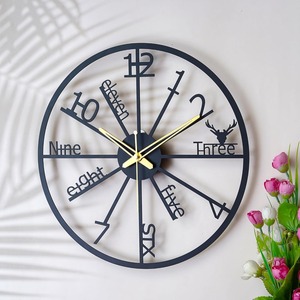 Horloge murale analogique créative, minimaliste, simple, tendance, élégante, de qualité supérieure, avec sonnerie horaire, en métal - Product Image 2