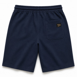 Shorts Bermuda Décontractés Bleu Marine de Haute Qualité pour Hommes, Taille Mi-Haute avec Cordon de Serrage, 100% Coton, Couleur Unie, Poches, Logo sur le Bas du Pantalon - Product Image 2
