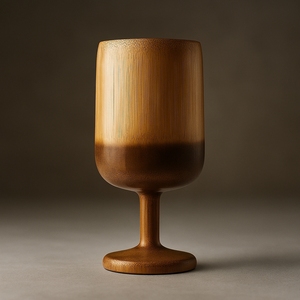 Verre à vin en bambou écologique |   Gobelet à boire en bois naturel |   Verre à bière artisanal durable de 500 ml pour la maison et les bars - Product Image 1
