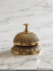 Vintage Brass Desk Bell Mid-Century Modern Design Gold Finish Handcrafted Nautical Theme for <b>Reception</b> <b>Counter</b> Tabletop Use - Product Image 5